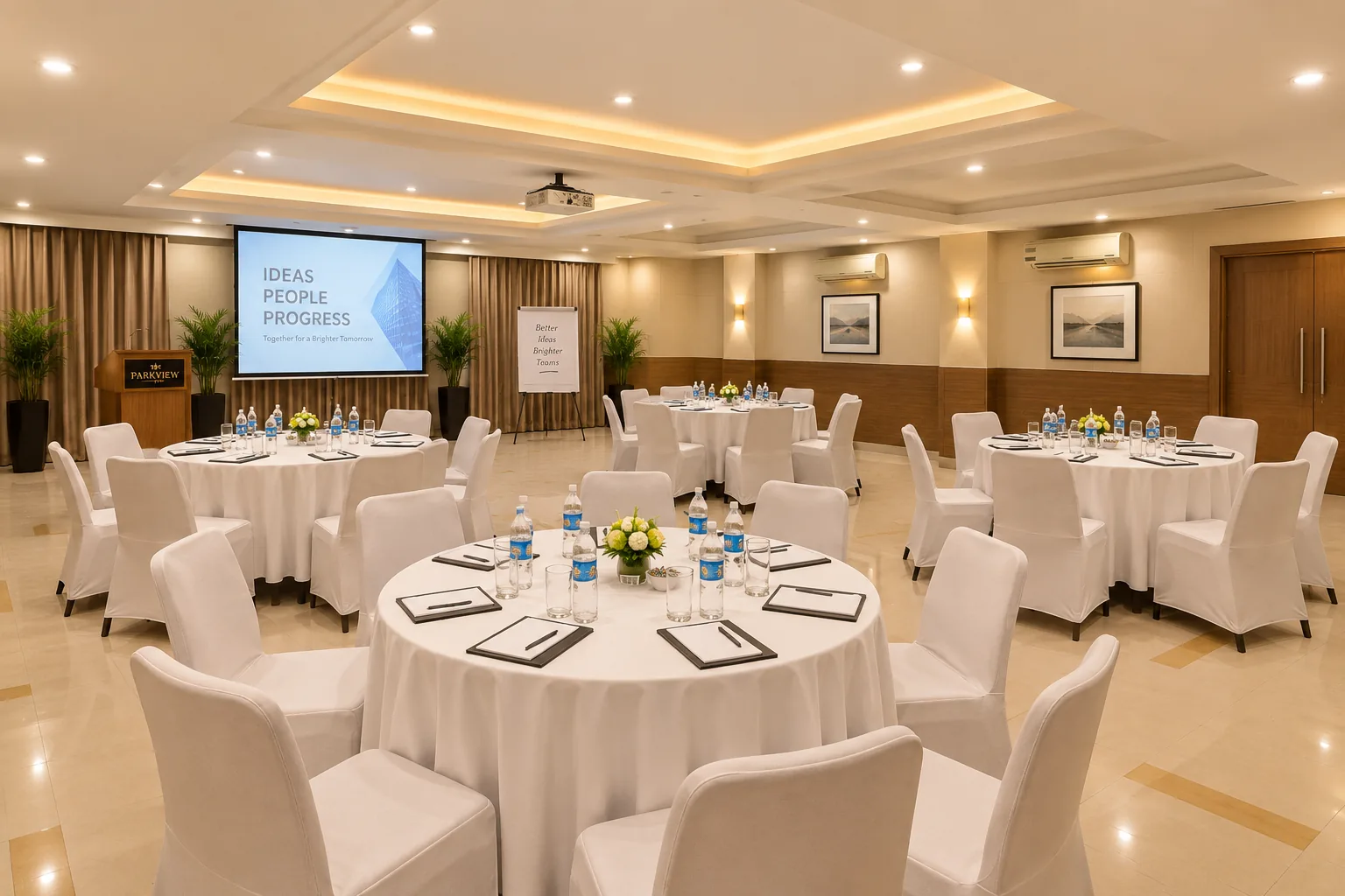 Corporate conference setup at Hotel Central Park