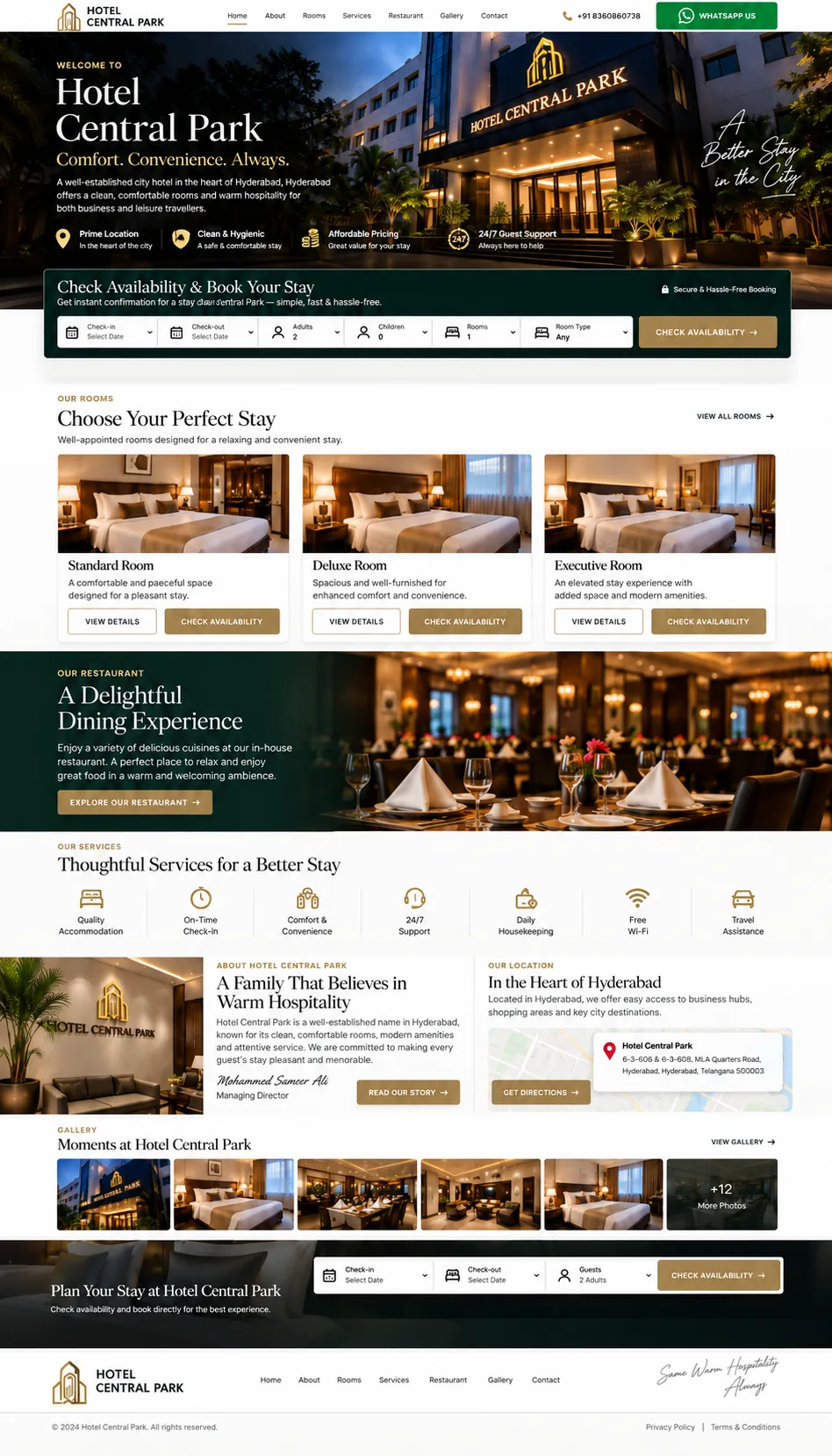 Hotel Central Park hospitality
